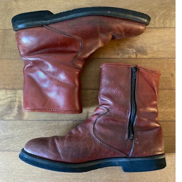 Vintage Dexter Brown Cognac Distressed Fleece-Lined Boot Men's size 9 - Picture 5 of 12